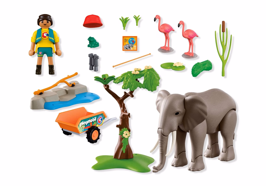Elefante com tratador