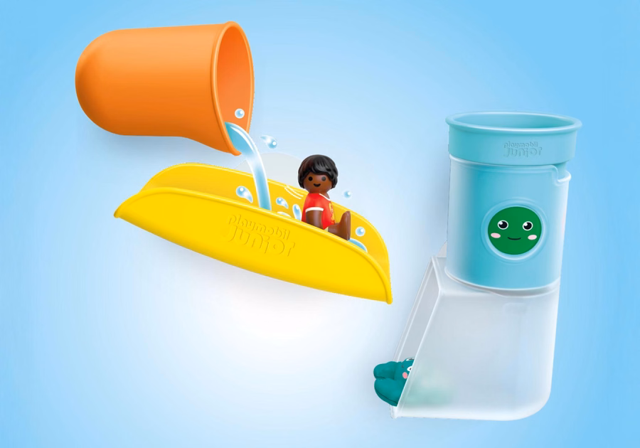 JUNIOR AQUA: Tanque de água para despejar e brincar com escorregador.