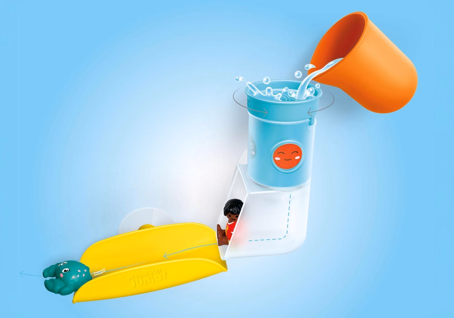JUNIOR AQUA: Tanque de água para despejar e brincar com escorregador.