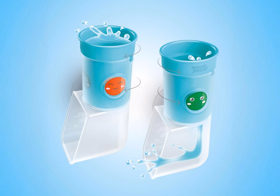 JUNIOR AQUA: Tanque de água para despejar e brincar com escorregador.