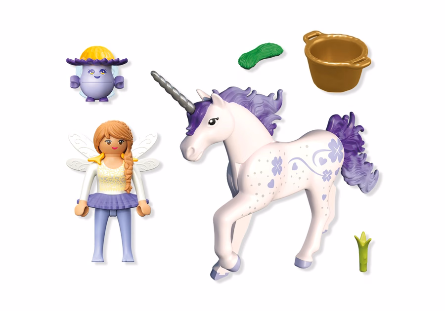 Unicórnio colecionável: Lavanda da Sorte com Fada