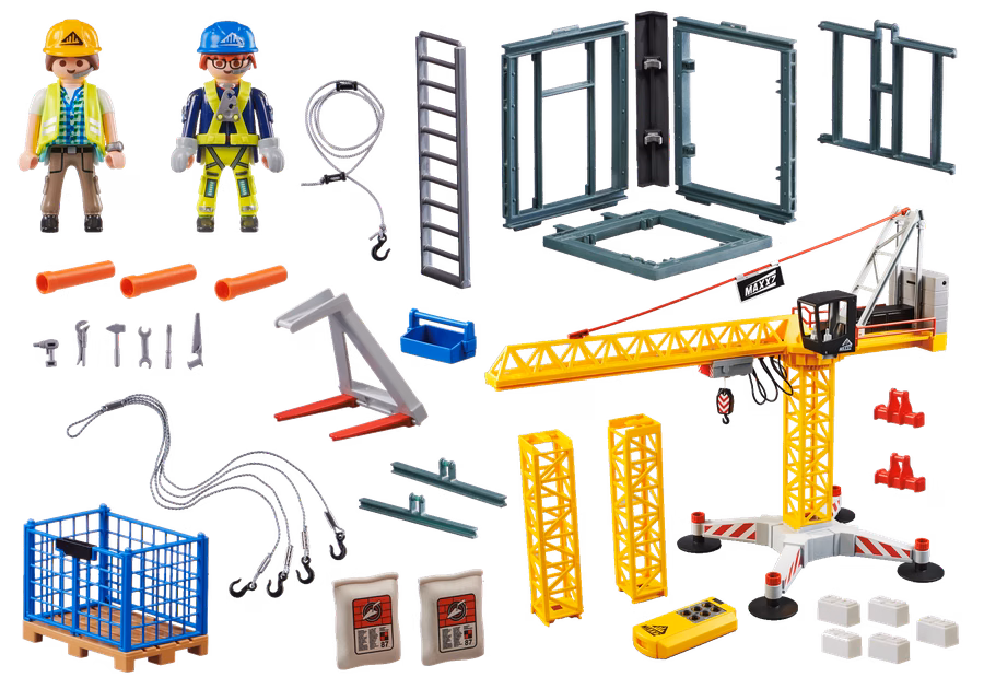Guindaste RC com seção de construção
