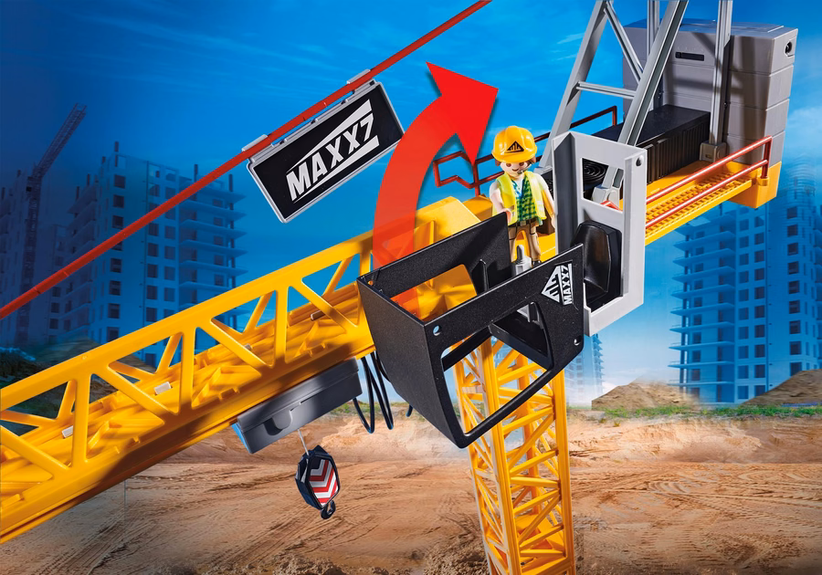 Guindaste RC com seção de construção