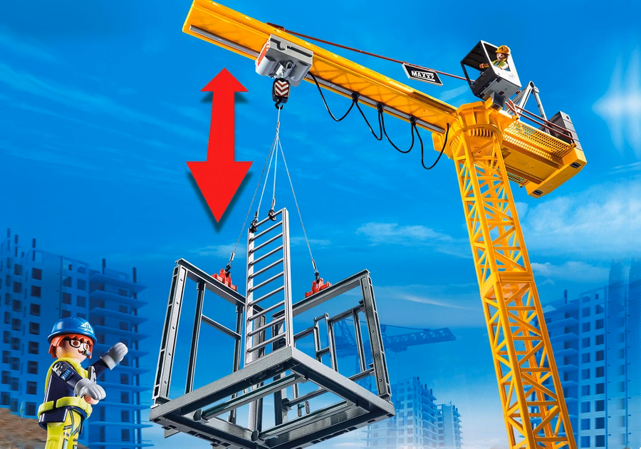 Guindaste RC com seção de construção