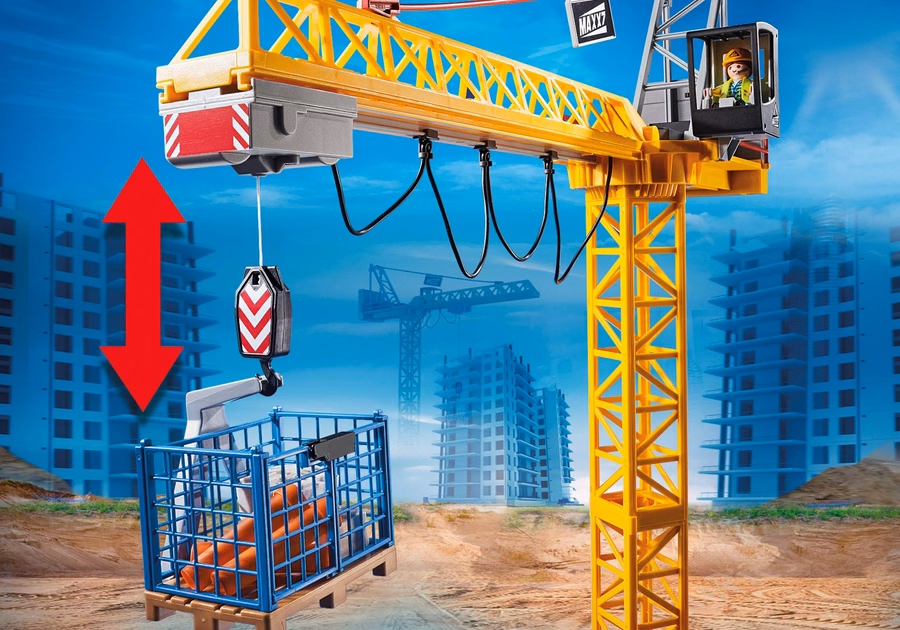Guindaste RC com seção de construção