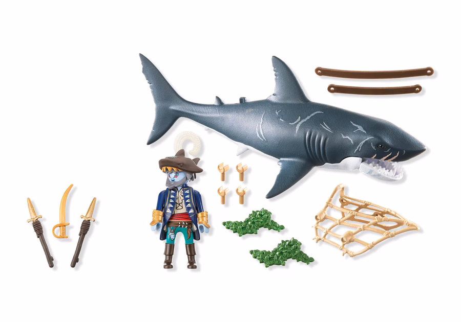 Tubarão gigante com pirata