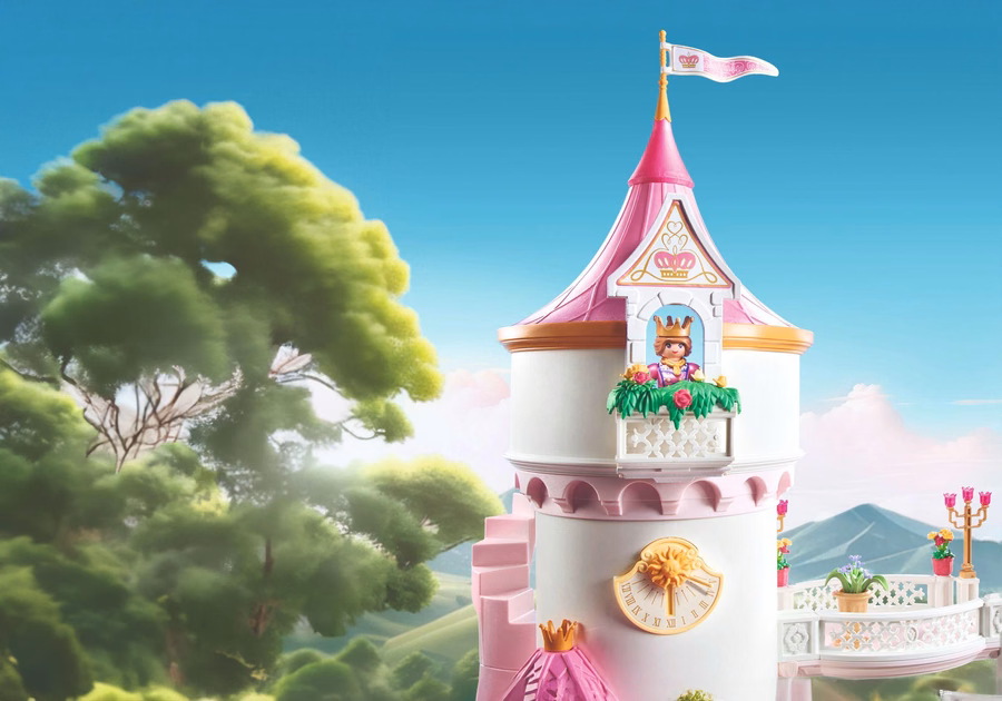 Castelo de princesa tamanho XL com casal real