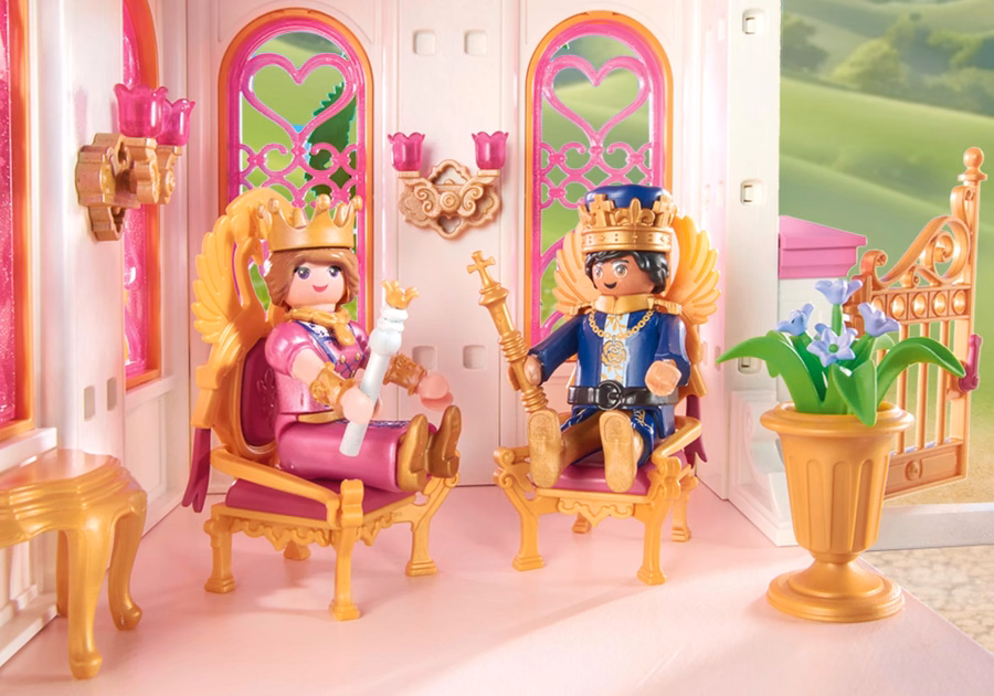 Castelo de princesa tamanho XL com casal real